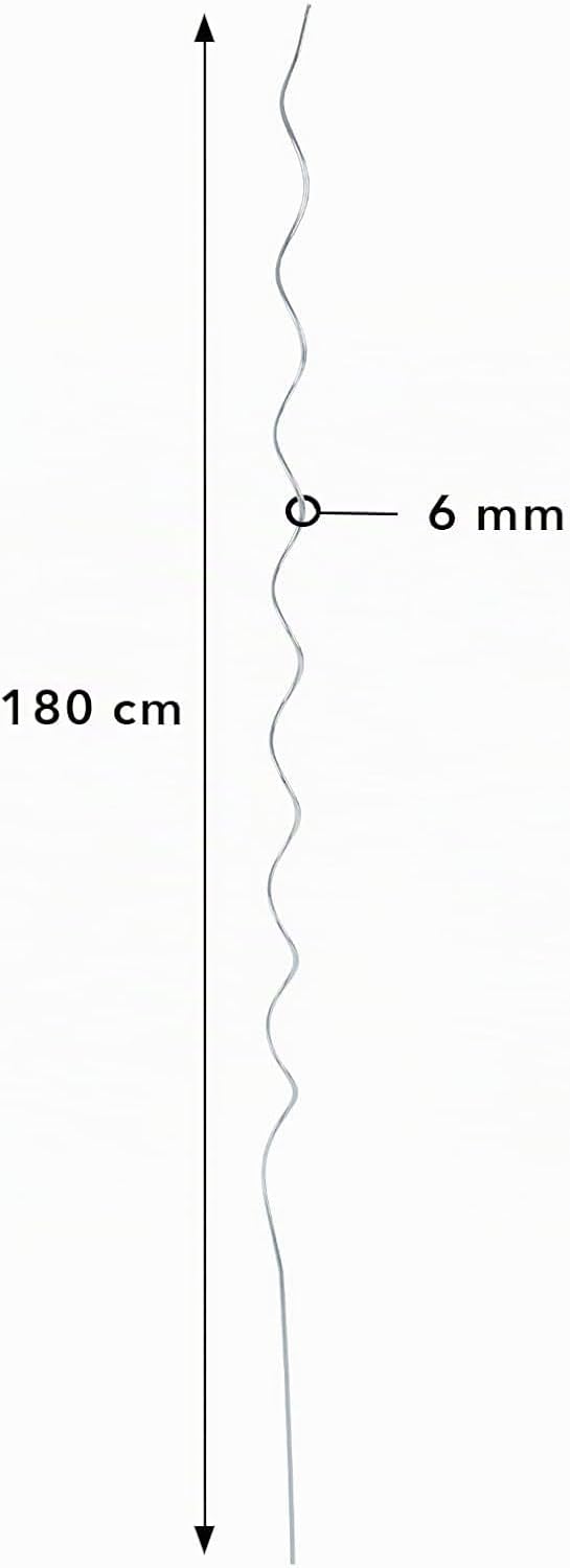 Floordirekt Tomatenspiralstäbe inkl. Zubehör Set - 180 cm Länge - 10 Stück - Tomatenstab - Spiralsta
