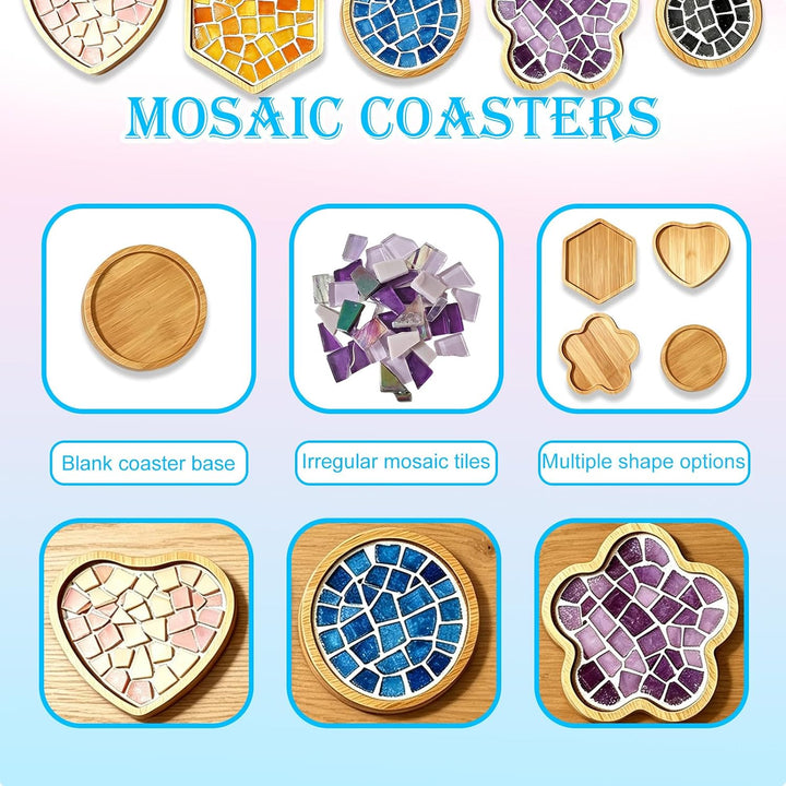NlsqEU 5 Stück Mosaik Bastelset, DIY-Mosaik-Untersetzer Für Erwachsene, Kreatives Basteln, Geburtsta