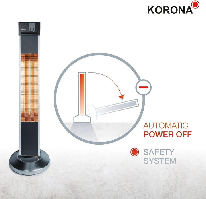 Korona 60000 Standheizstrahler Outdoor | Elektrisch | Für Terrasse, Balkon und Garten | Carbon-Heize