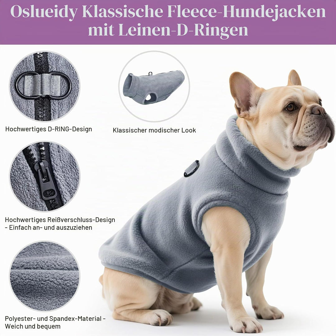 Oslueidy Hundemantel Fleece Hunde Jacken Hund warme Mäntel Winter Haustier Kleidung Hoodies Pullover