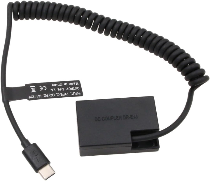 HangTon USB C auf LP-E17 Dummy Akku für Canon EOS R8 R10 RP T6s T6i T7i X8i SL2 800D 9000D Kamera 9V