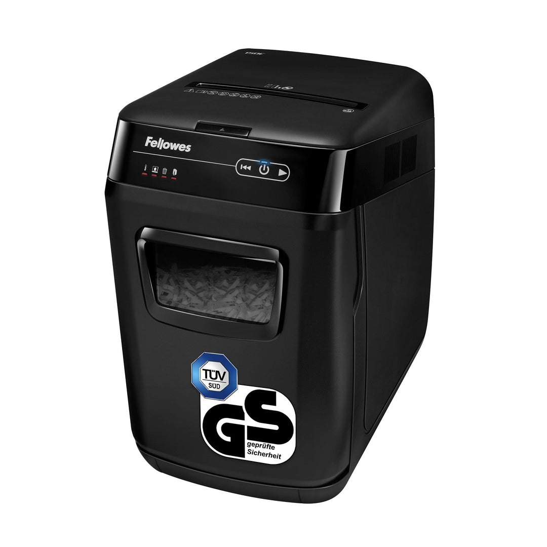 Fellowes Auto-Feed 150C Partikelschnitt Aktenvernichter (P-4), 150 Blatt, für 1-3 Nutzer im Büro ode