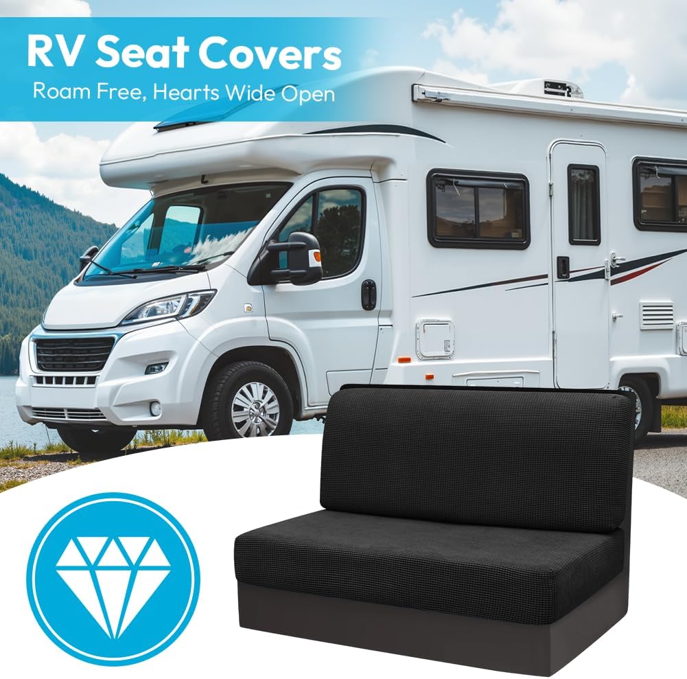 2 Stück Camper Kissenbezüge, 1 Set Spannbezüge Couch, RV-Sitzbezüge, Wohnwagen Polster, Sofa-Sitzkis