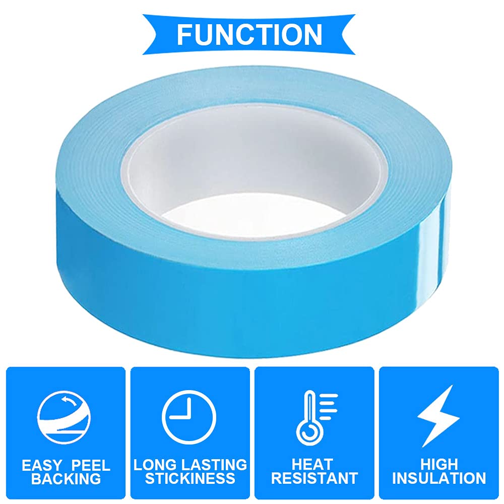 40mm x 25m Wärmeleitfähiges Doppelseitiges Klebeband Wärmeleitklebeband Kühlband für Kühlkörper, LED