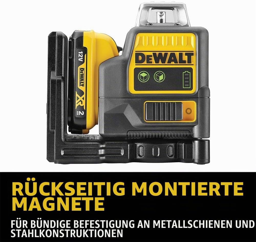 Dewalt 10,8 Volt 2x360° Linienlaser, Grün DCE0811D1G (Selbstnivellierend, horizontal &amp; vertikal, ink