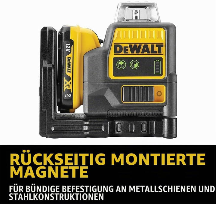 Dewalt 10,8 Volt 2x360° Linienlaser, Grün DCE0811D1G (Selbstnivellierend, horizontal &amp; vertikal, ink