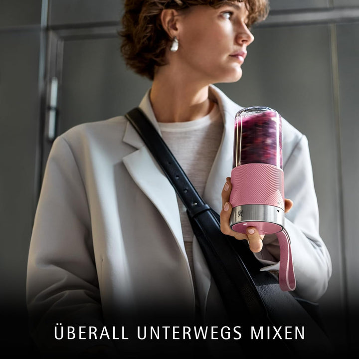 WMF Küchenminis Mix on the Go 300 ml, Mini Mixer to Go, USB Mixer Smoothie Maker, aufladbarer Person