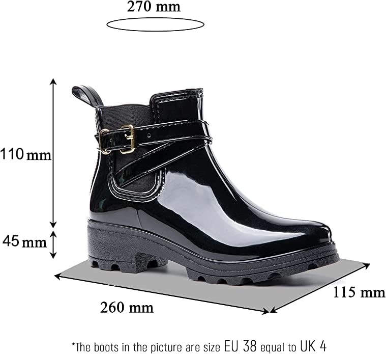 Gummistiefel Damen Kurz Chelsea Boots Stiefeletten Wasserdicht Rutschfest Regenstiefel Damen Gummist