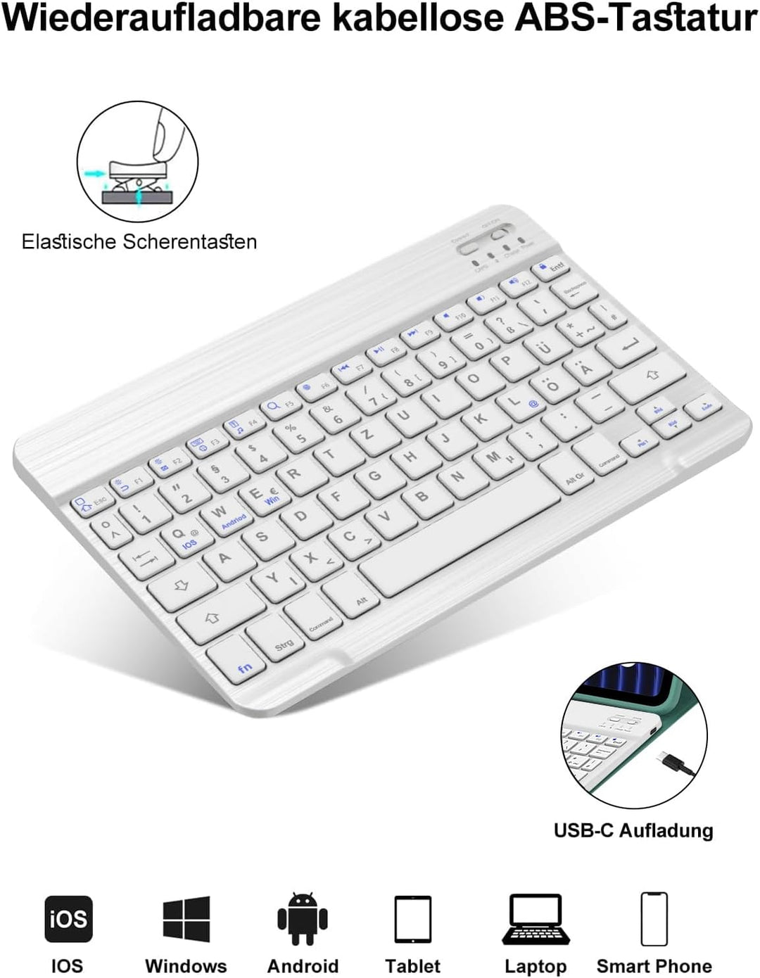 Tastatur Hülle für Xiaomi Pad 7/7 Pro 11.2 Zoll 2024, Deutsches QWERTZ, Magnetisch Abnehmbarer Deuts