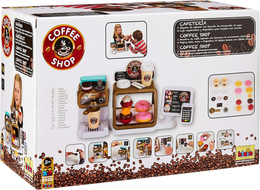 Theo Klein 9528 Coffee Shop I Espresso-Bar mit Wasserdurchlauffunktion und Touchdisplay I Inkl. Zube