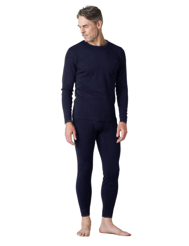 LAPASA Herren 100% Merinowolle Thermounterwäsche Set, Premium Merino Wolle Unterhemd & Unterhosen, T