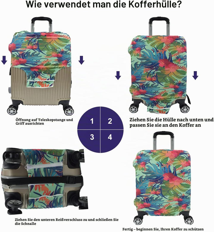Reise Gepäck Abdeckung, Koffer Protector Tasche passt 19-20 Zoll Gepäck Colorfulmaple Multicolor S: