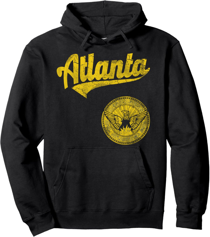 Atlanta Georgia Home Love Familie Vintage Fade Retro Pullover Hoodie
