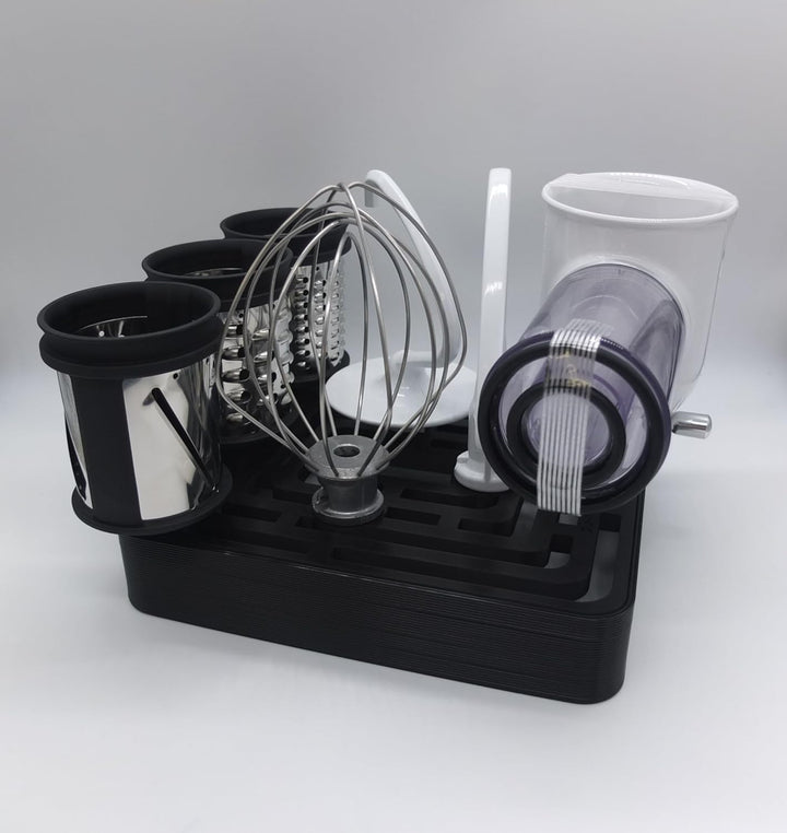 Halter Aufsteller für KitchenAid Standardaufsätze und Raspel Aufsätze Art Deco Stil (Black), Schwarz