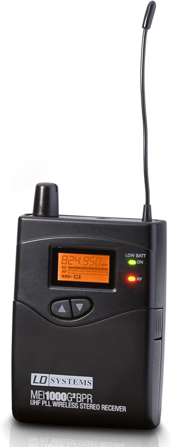LD Systems MEI 1000 G2 - In-Ear Monitoring System drahtlos mit T Sender und BPR Empfänger, schwarz,