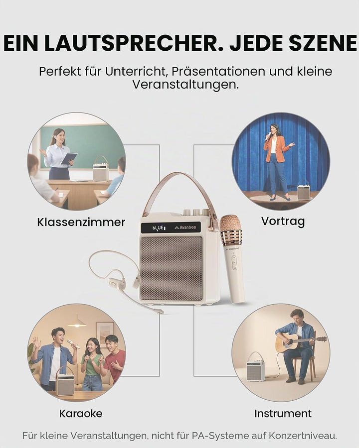 Avantree VoxAmp Duo - Tragbarer Kabellose Sprachverstärker, Doppeltes Mikrofon Und Lautsprecher Set
