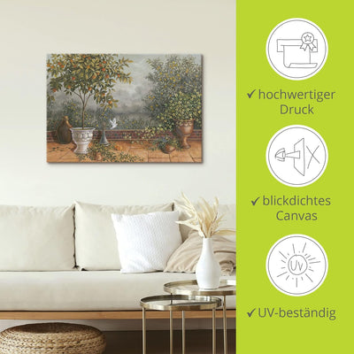 Artland Leinwandbild Wandbild Bild auf Leinwand 100 x 70 cm Landschaften Garten Malerei Grün A5ZJ Ga