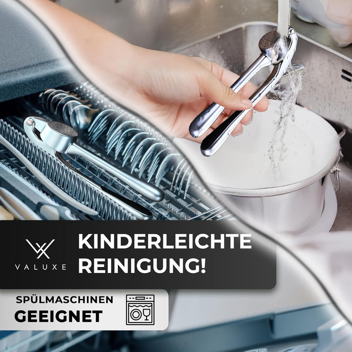 VALUXE® Knoblauchpresse gross spülmaschinenfest mit kraftvoller Hebelwirkung - Praktische Knoblauch-