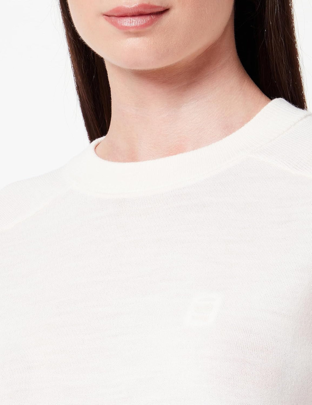 G-STAR Damen Core Round Neck Knit M Beige (Eggnog D23683-b692-g076), M Beige (Eggnog D23683-b692-g07