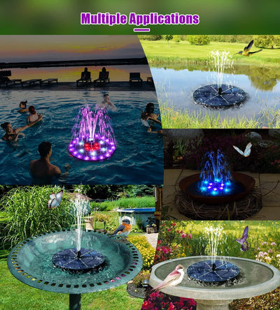 SZMP 4W LED Solar Springbrunnen für aussen,2023 Upgraded Solarbrunnen Teichpumpe mit 8 DIY Effekte W