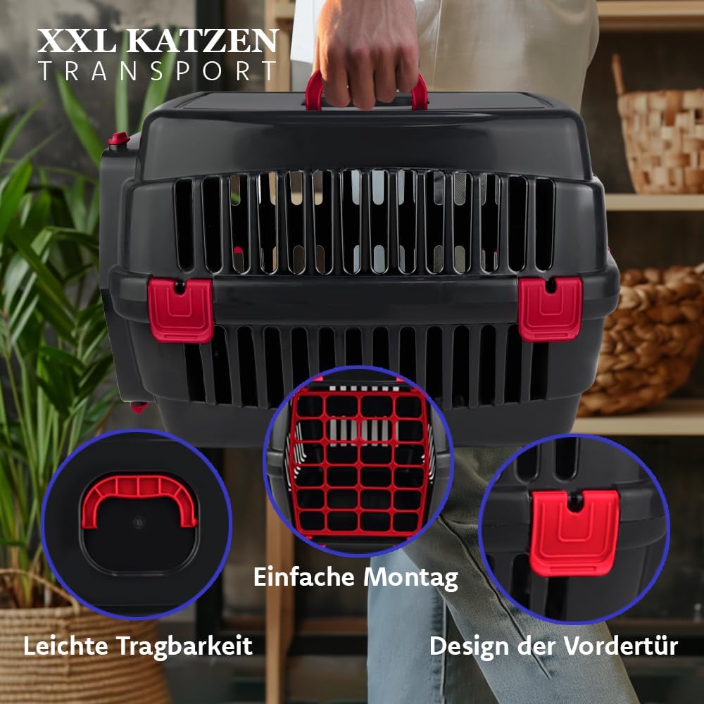 Katzen-Transportbox-Robuste Hartschalen | Strapazierfähige Katzenbox | Robuste Katzenbox aus Hartpla