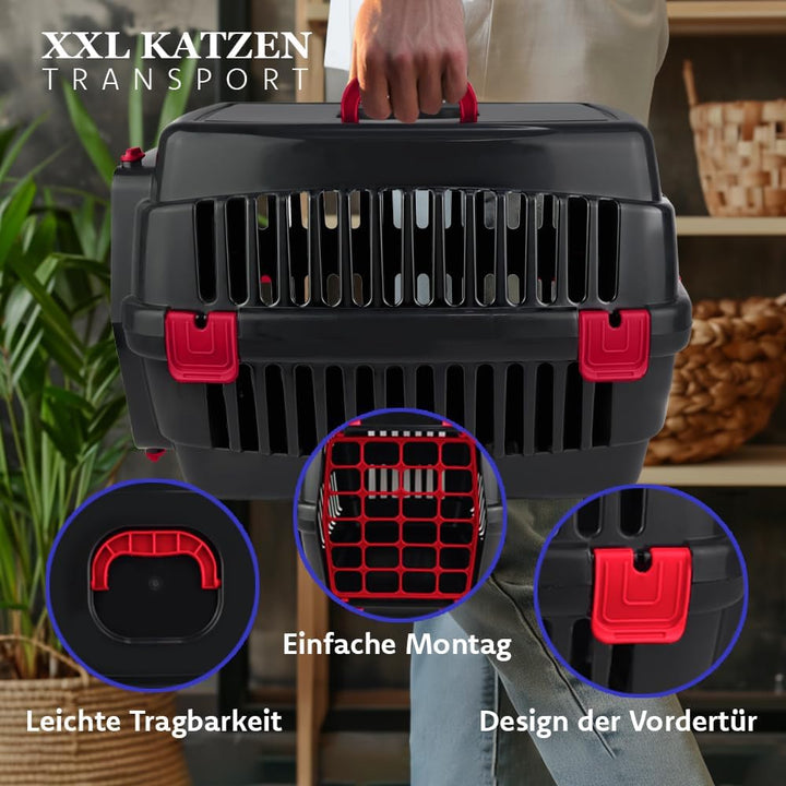 Katzen-Transportbox-Robuste Hartschalen | Strapazierfähige Katzenbox | Robuste Katzenbox aus Hartpla
