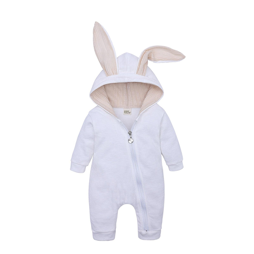 Tier Bunny Baby Ostern Strampler Lange Ohr Kaninchen Hoodie Overall Mit Reinverschluss Weiss 12-18 M