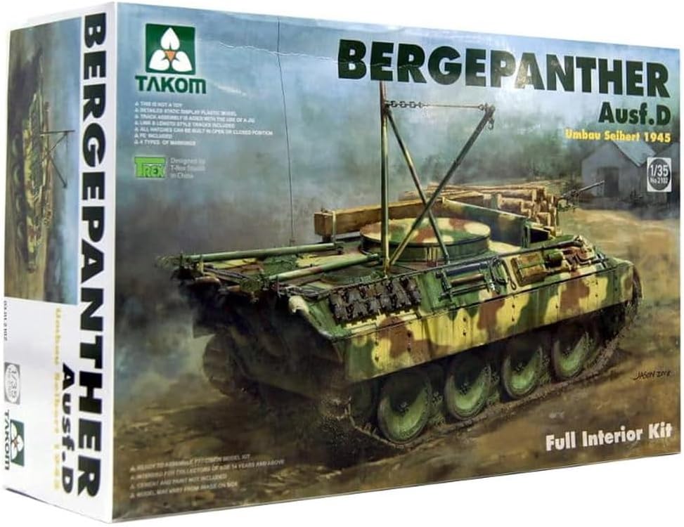 TAKOM TKO2102 Model 2102: 1/35 Bergepanther AUSF.D Umbau Seibert 1945 Production w/Full Interior Kit
