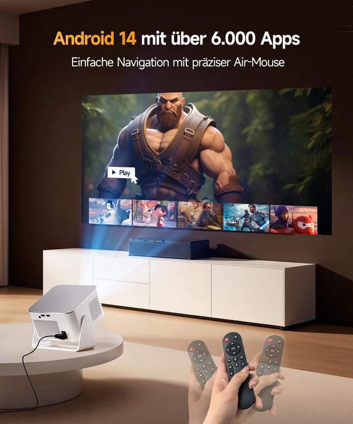 Magcubic Mini Beamer 4K &amp; 8K 1080P Unterstützt, Projektor Tragbarer mit Android 14 WiFi 6 Bluetooth