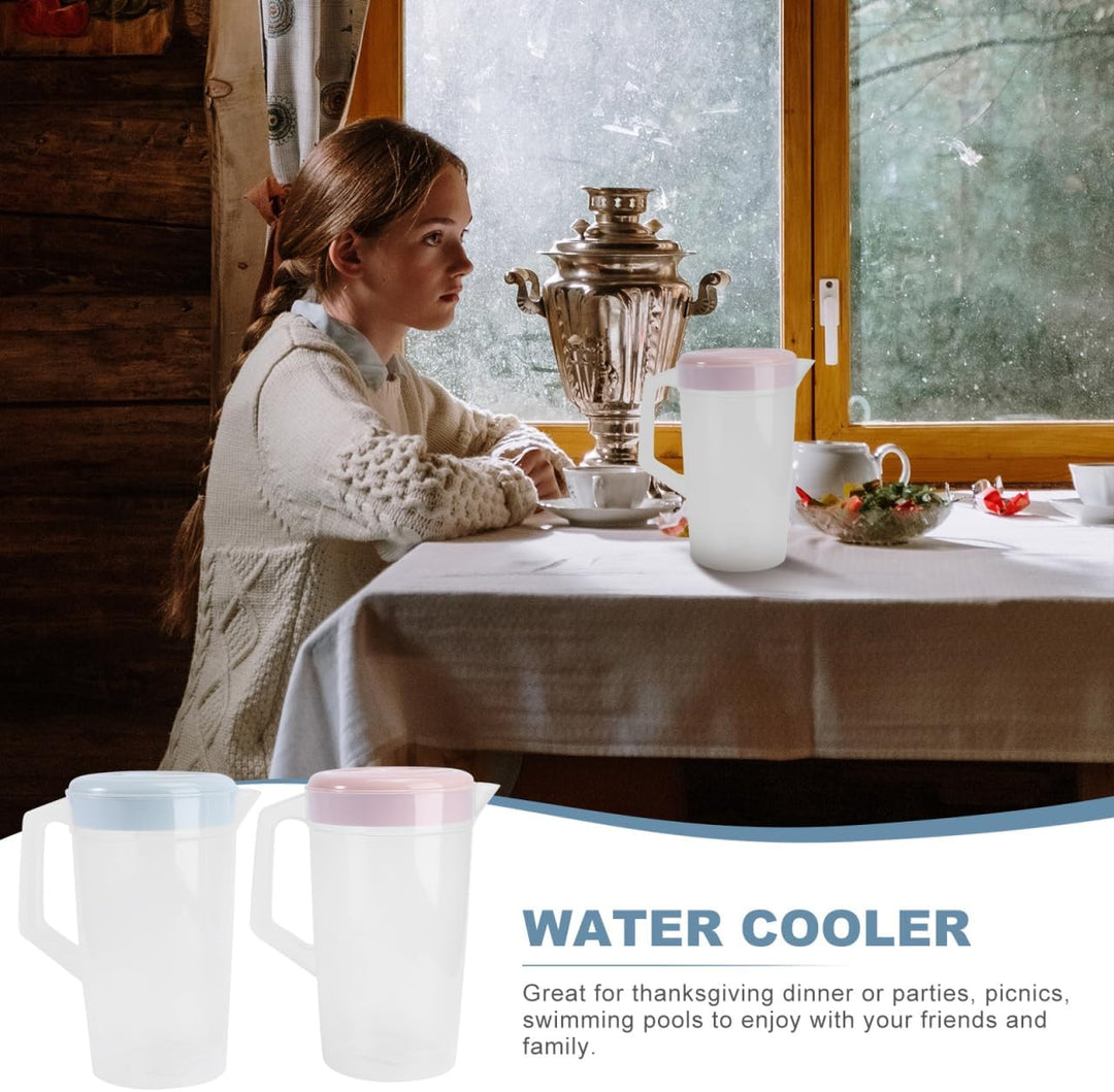 YARNOW 2 Stücke Wasserkrug Saftkrug 2000ml Kühlschrankkrug mit Skala Kunststoff Karaffe Saft Krug mi