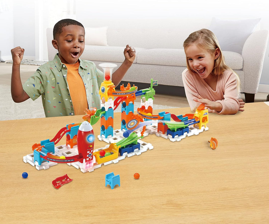 VTech Marble Rush - Rocket Set M100 E – Interaktive Murmelbahn mit spannenden Bahnelementen, verschi