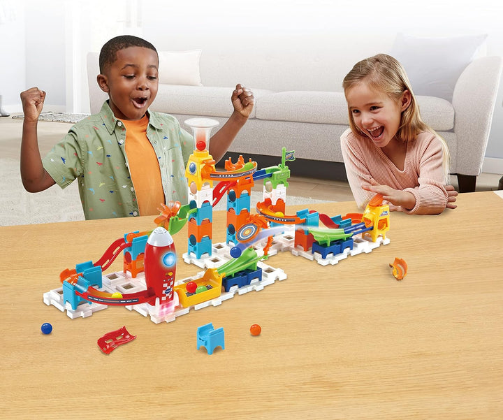 VTech Marble Rush - Rocket Set M100 E – Interaktive Murmelbahn mit spannenden Bahnelementen, verschi