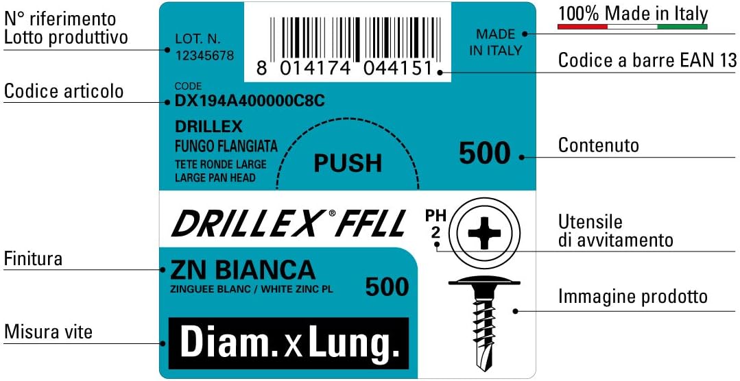 Schrauben Bohrschrauben Drillex verzinkt FFLL breit 4.2x16 mm Breiter Flanschkopf, 4.2x16 mm Breiter