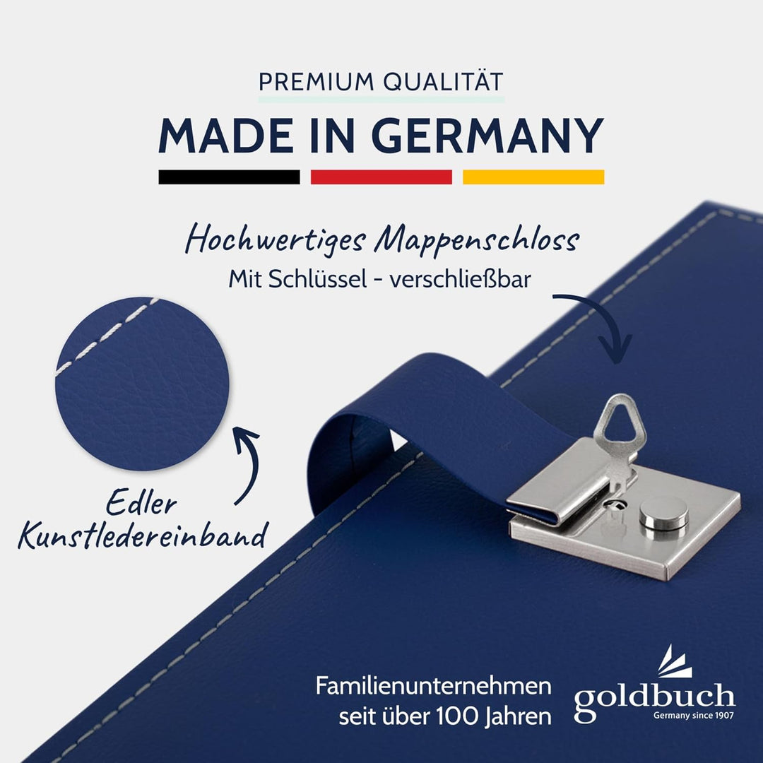 goldbuch 53818 Dokumentenmappe Cezanne für DIN A4 Unterlagen, Ringbuchmappe inklusive 5 Sichthüllen,