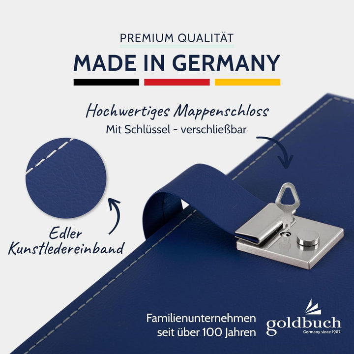 goldbuch 53818 Dokumentenmappe Cezanne für DIN A4 Unterlagen, Ringbuchmappe inklusive 5 Sichthüllen,