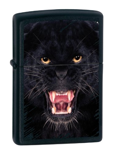 Zippo Sturmfeuerzeug - Black Leopard, Black Matte, Color Image - Nachfüllbar - Wiederverwendbar - Wi