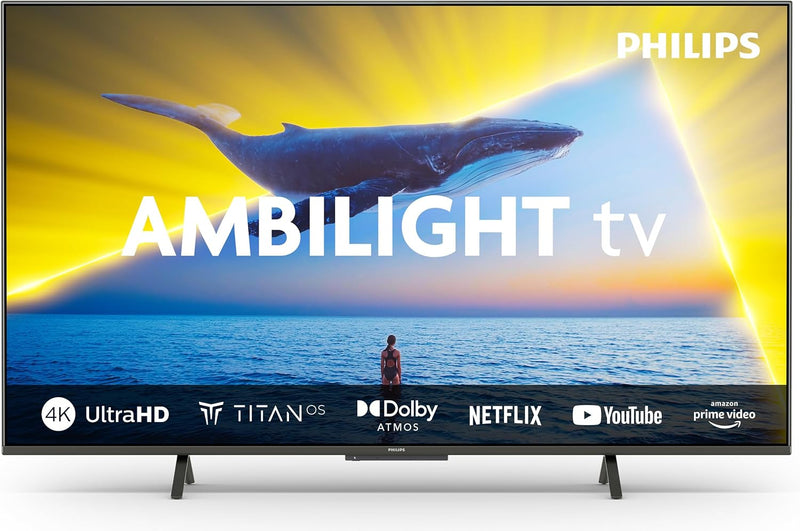 PHILIPS Ambilight 43PUS8109 4K LED Smart TV - 43-Zoll Display mit Pixel-präziser Ultra HD, Titan OS