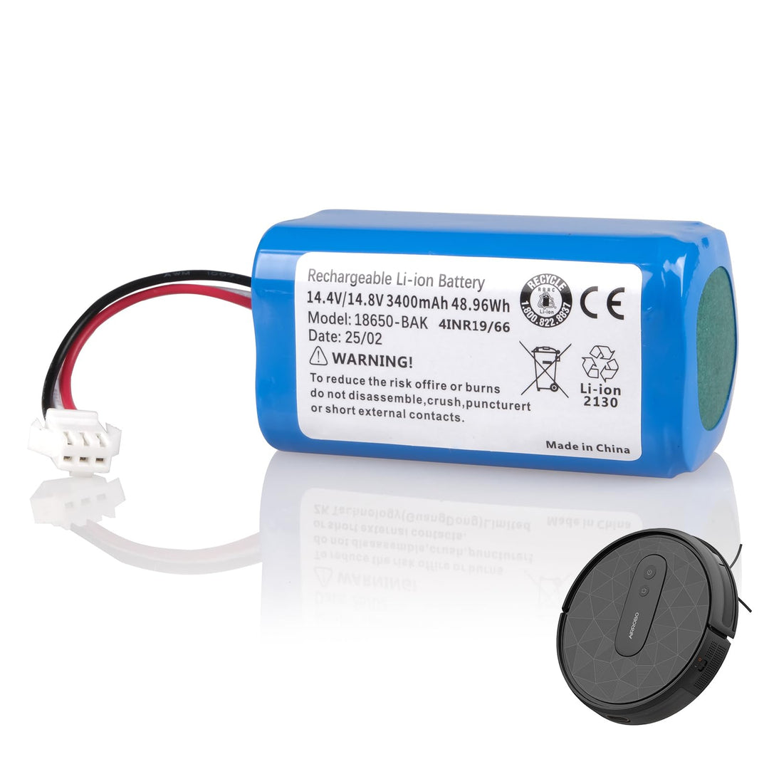 3400 mAh Ersatzakku Kompatibel mit AIRROBO P20 Roboter Staubsauger Akku, 14,4 V/ 14,8 V Li-Ionen Akk
