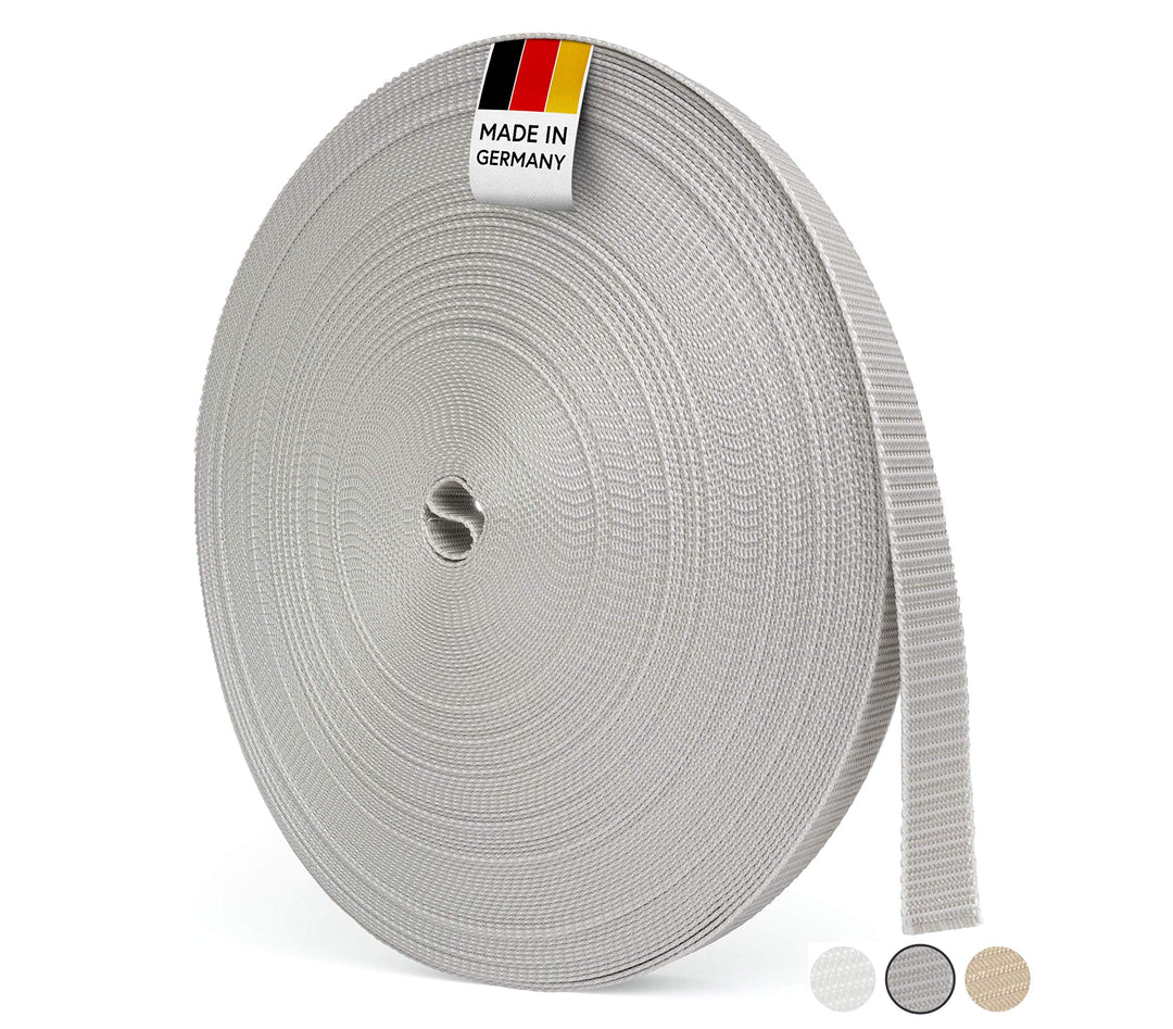 BAUHELD® 50m Rolladengurt 14mm 18mm 20mm 23mm [Made in Germany] Für Rolläden an Türen &amp; Fenster geei