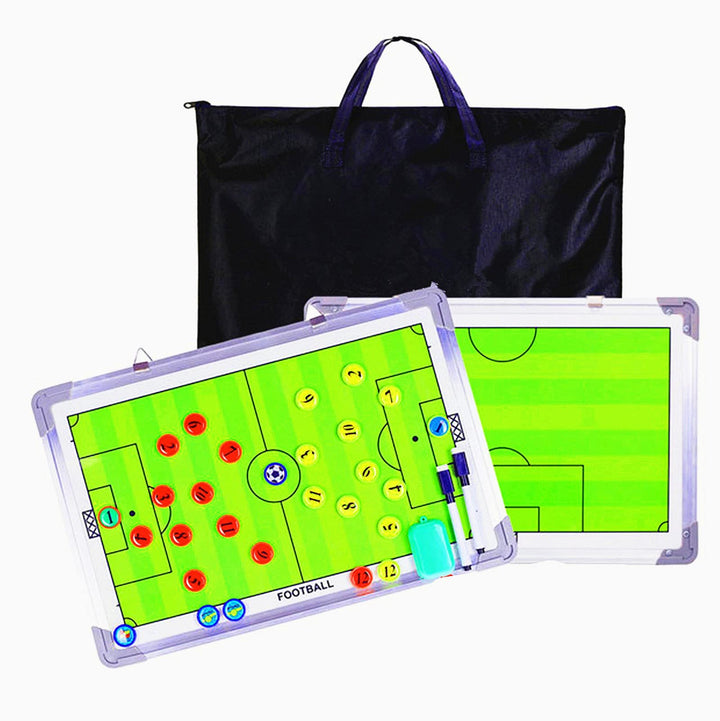 Holzsammlung Profi Coaches Whiteboard Tragbar Taktiktafel für Fussball mit Magnete, Stifte und Radie