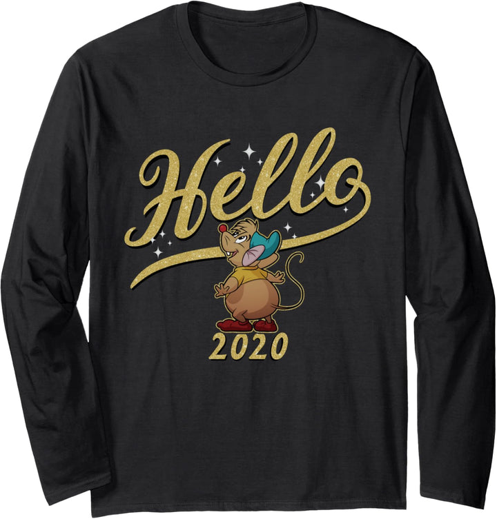 Disney Cinderella Gus Hello 2020 Gold New Year's Eve Langarmshirt