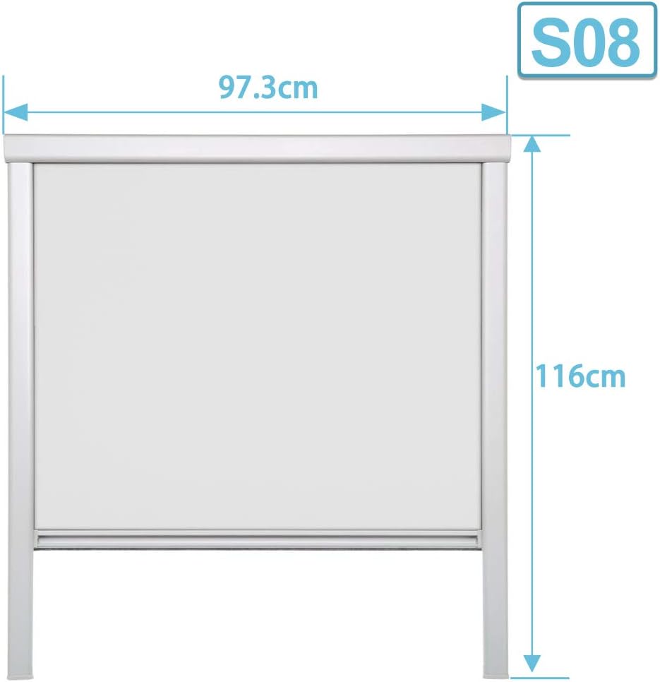 Lospitch Dachfenster Verdunkelungsrollo Grau Thermo-Rollo, 100% Verdunkelung, Silberne Seitenschiene