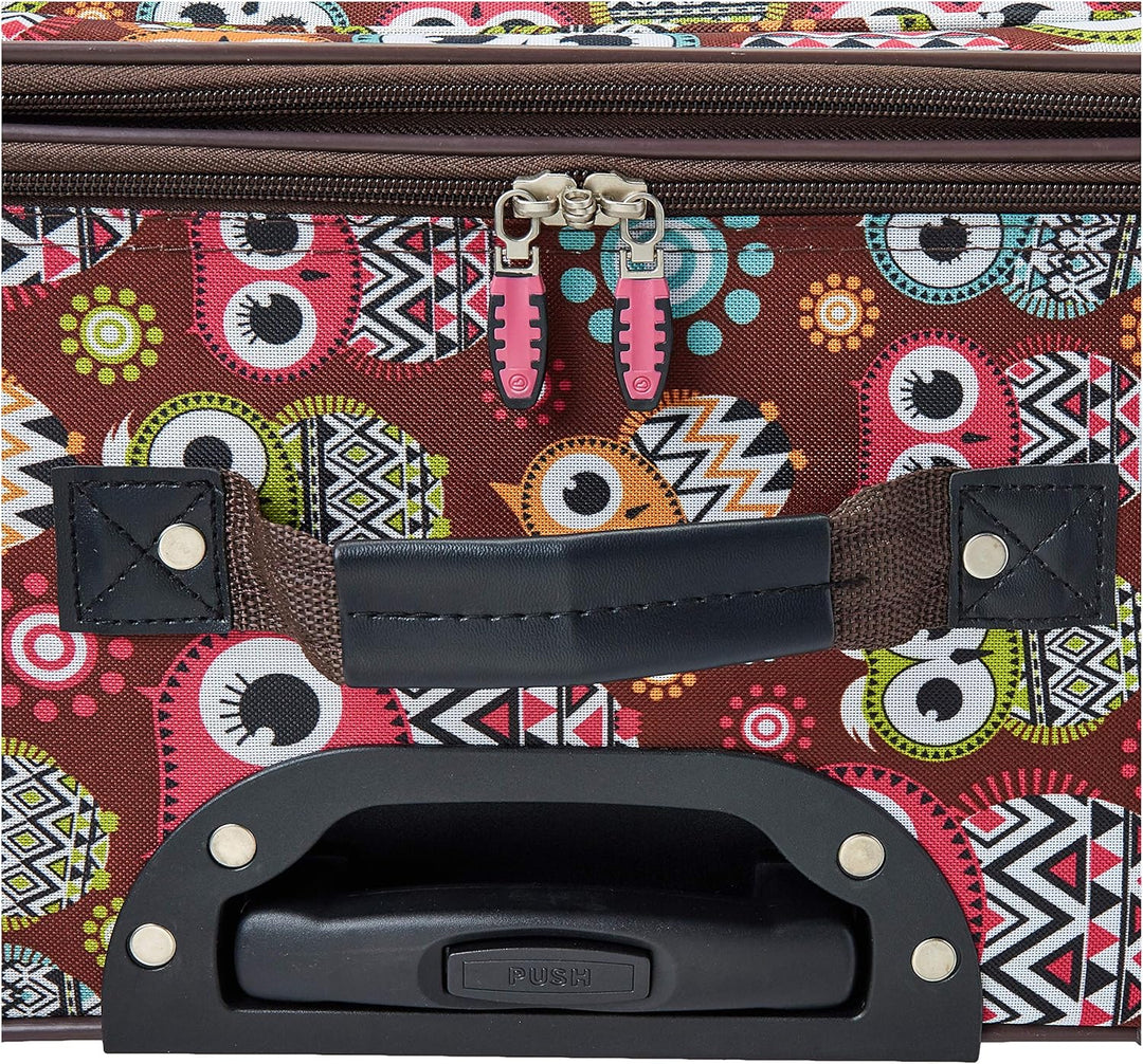 Rockland Vara Softside Gepäck-Set, 3-teilig, Eule, 20 inch,22 inch,28 inch, Vara Softside Gepäckset