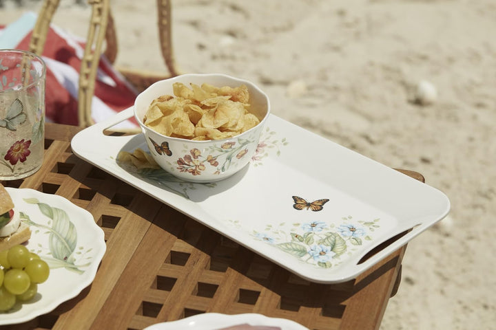 Lenox Butterfly Meadow Hors d'Oeuvres Tablett, Melamin, 1 Stück Serviertablett, Serviertablett