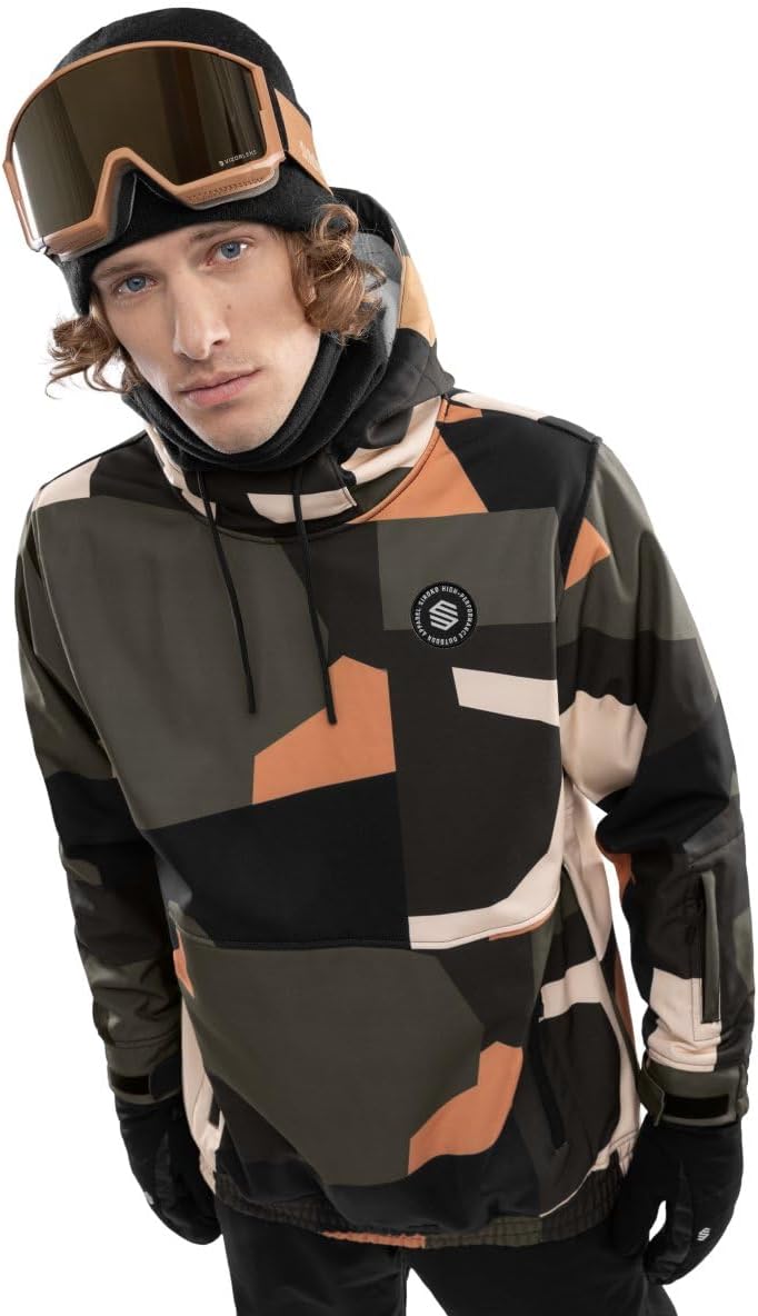 SIROKO W1 Ski- & Snowboardjacke Herren Wasserdicht Wärmeschutz Fronttasche Wintersport XXS Schwarz/B