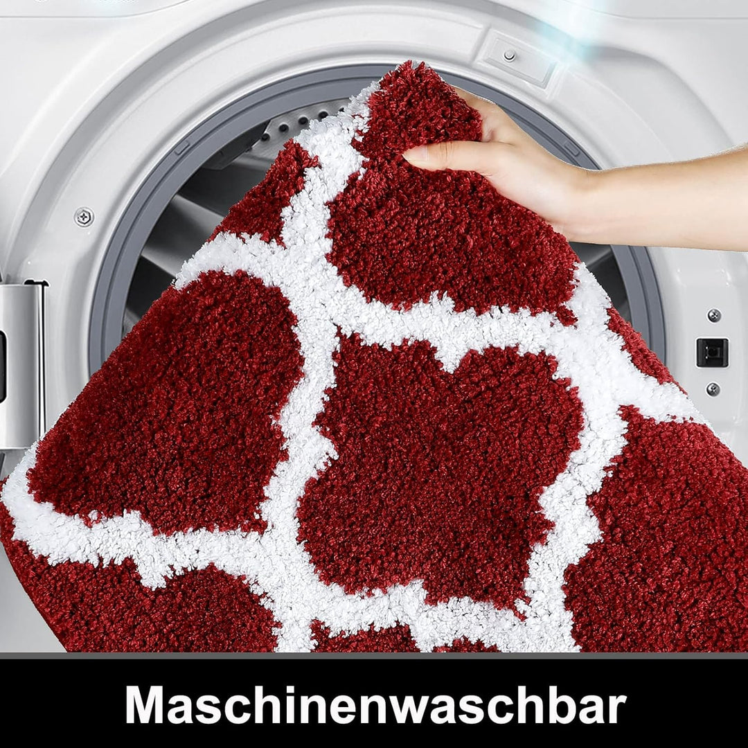 Homaxy rutschfest Badematte Badezimmerteppich Waschbar Hochflor Badteppich Flauschige Mikrofaser Bad