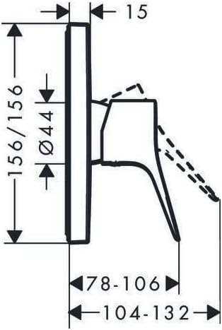 hansgrohe Wannenarmatur Vivenis, Unterputz Brausebatterie, Duscharmatur für 1 Funktion, Chrom Chrom