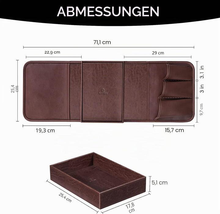 SITHON Sofa Armlehnen Organizer mit Ablage Tablett, [Rutschfest] Kunstleder Stuhl Couch Armlehne Org