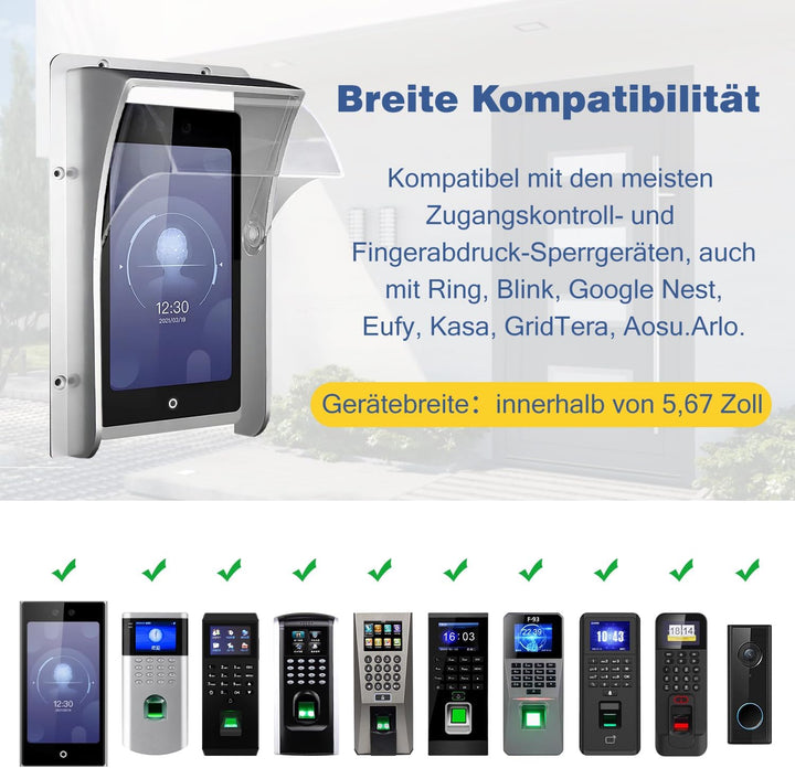 Türsprechanlage Regenschutz, Kompatibel für Ring Video Doorbell/Klingel/Codeschloss/Keypad/gegenspre