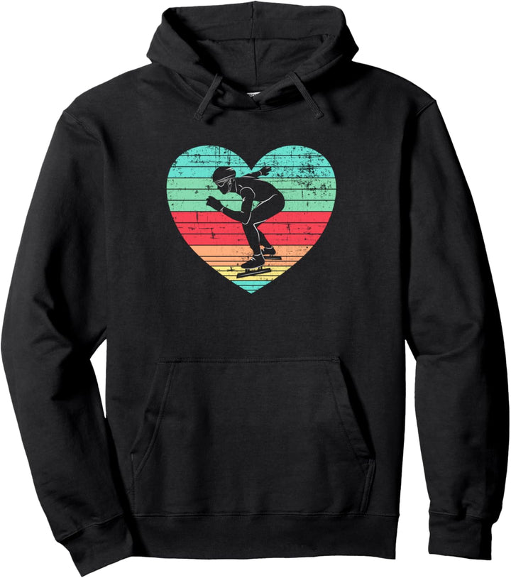 Retro Vintage Grunge Herz Speedskating Männer Frauen Pullover Hoodie